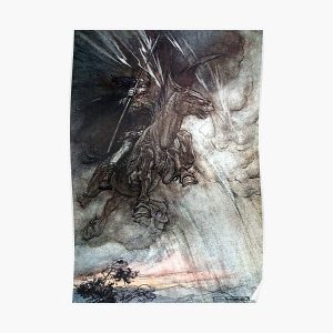 Odin Rides to the Rock - Arthur Rackham, Siegfried and the Twilight of the Gods Poster RB2409 product Offical Twilight Merch